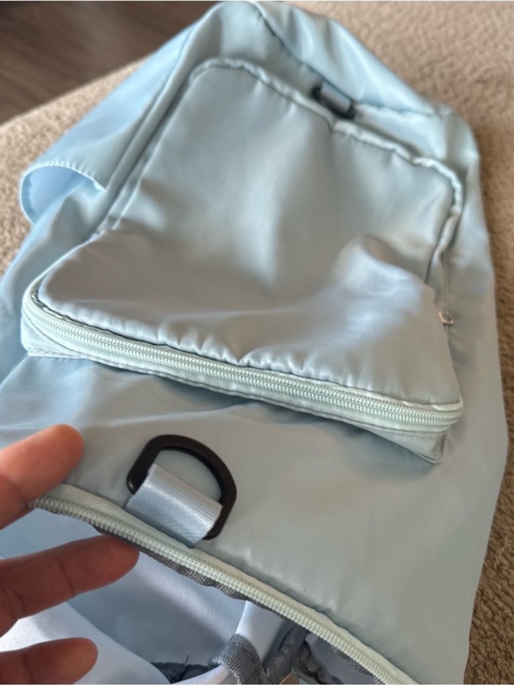 Light Blue Minimalist Backpack - Picture 3 of 4